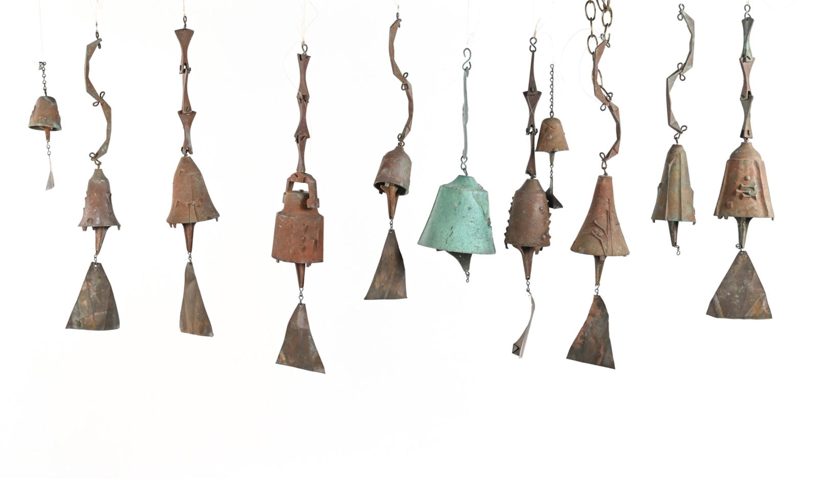 Vintage Jeff Cross Bronze Double Wind Bell