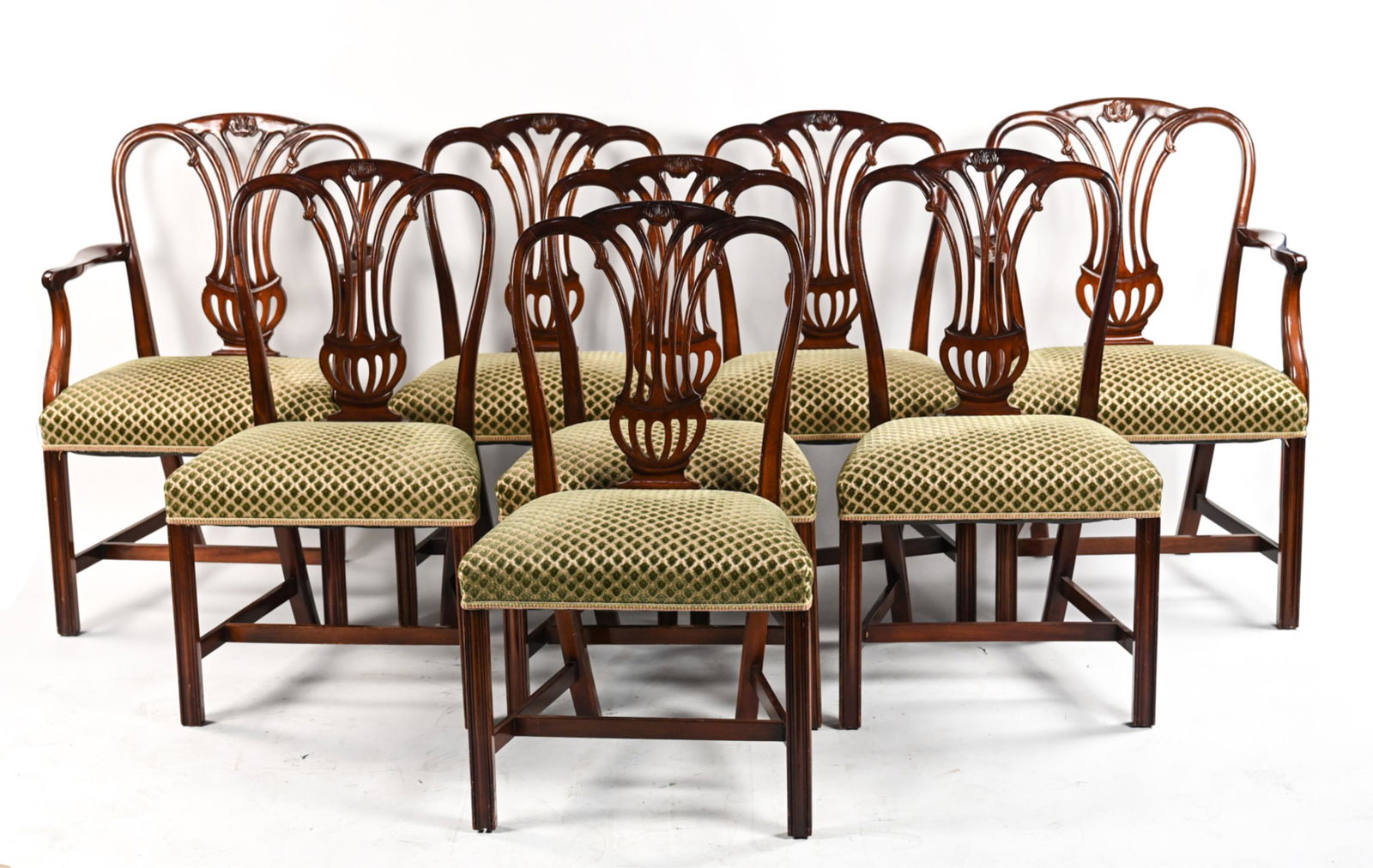(8) SMITH & WATSON CARVED MAHOGANY DINING CHAIRS (1 of 17)