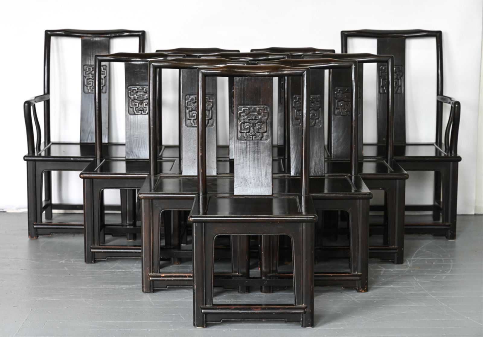 (10) MID-CENTURY CHINOISERIE CARVED DINING CHAIRS (1 of 16)