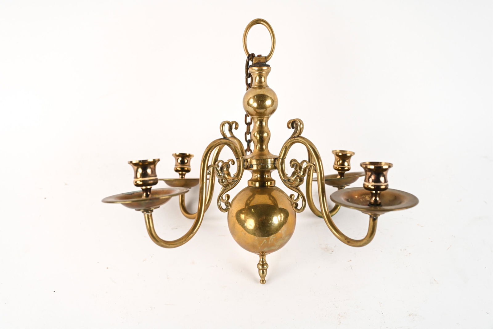 ANTIQUE DUTCH BRASS CHANDELIER (1 of 9)