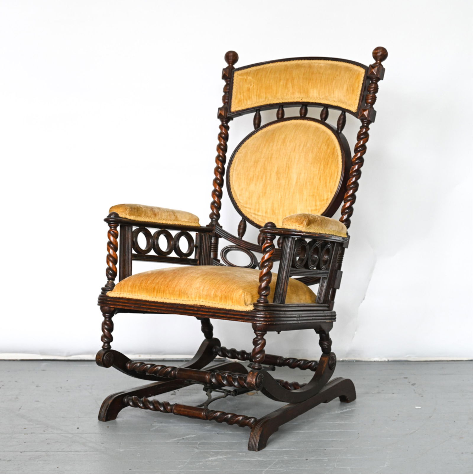 LATE 19TH C. VICTORIAN PLATFORM ROCKING CHAIR (1 of 12)