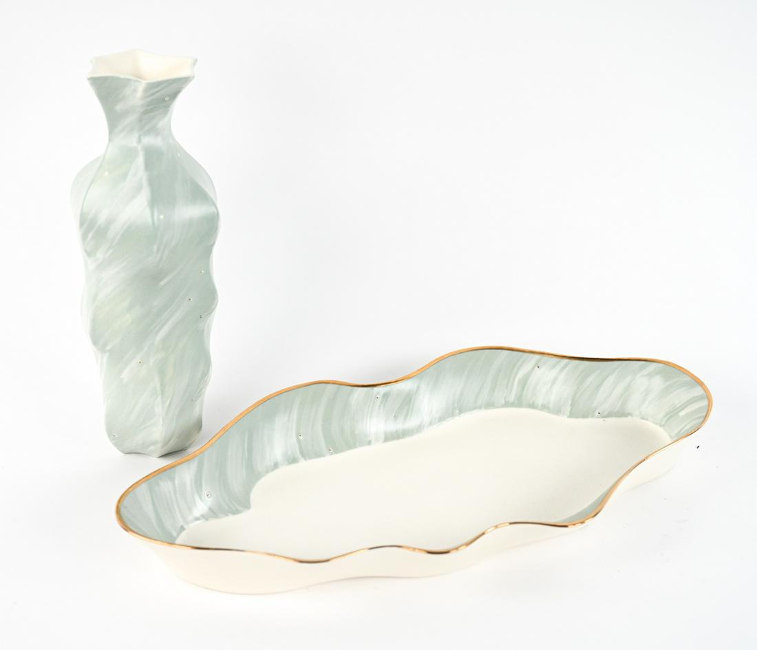 VINTAGE STUDIO CERAMIC VASE & PLATTER (1 of 17)