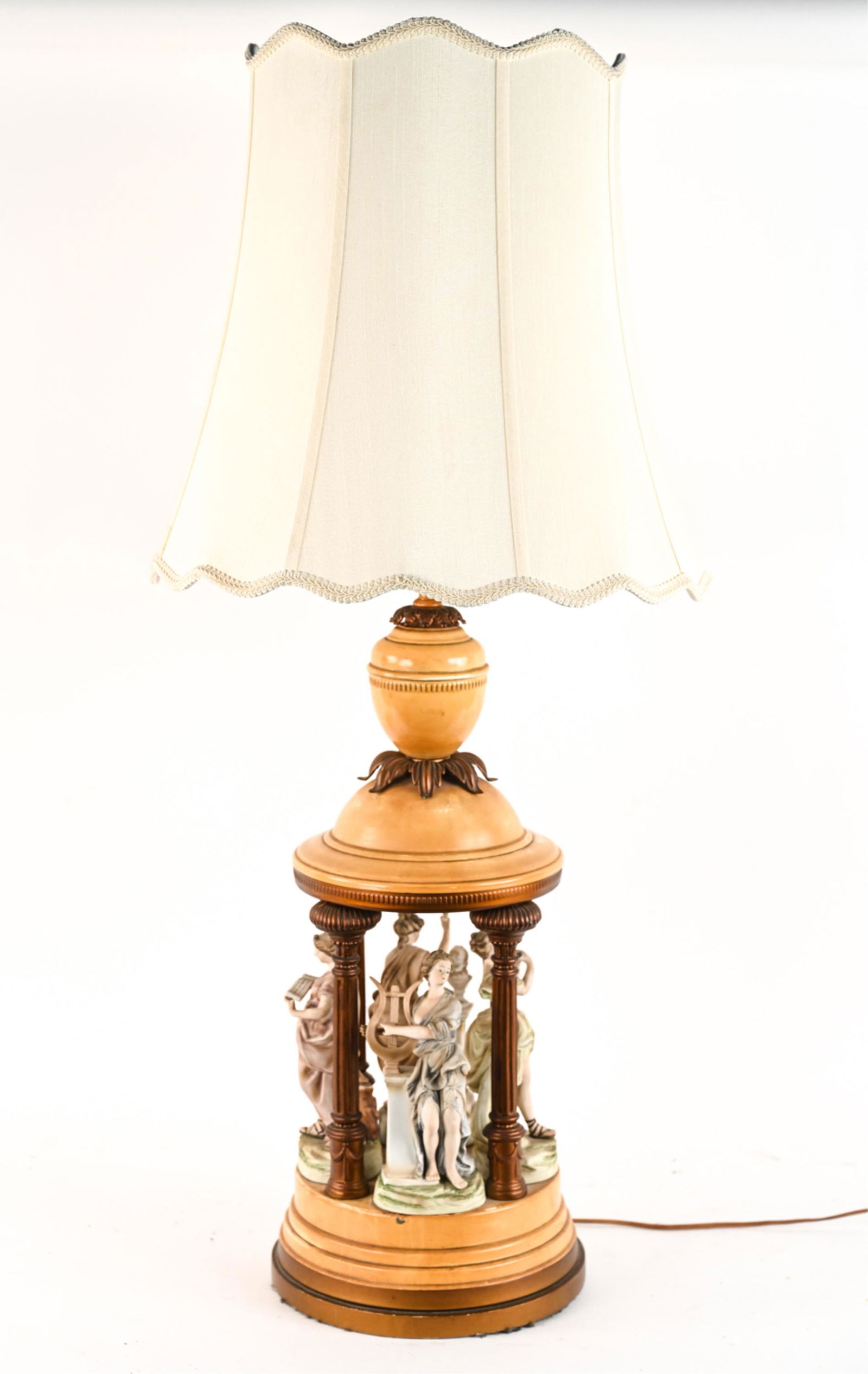 NEOCLASSICAL BISQUE PORCELAIN & TOLE TABLE LAMP (1 of 16)