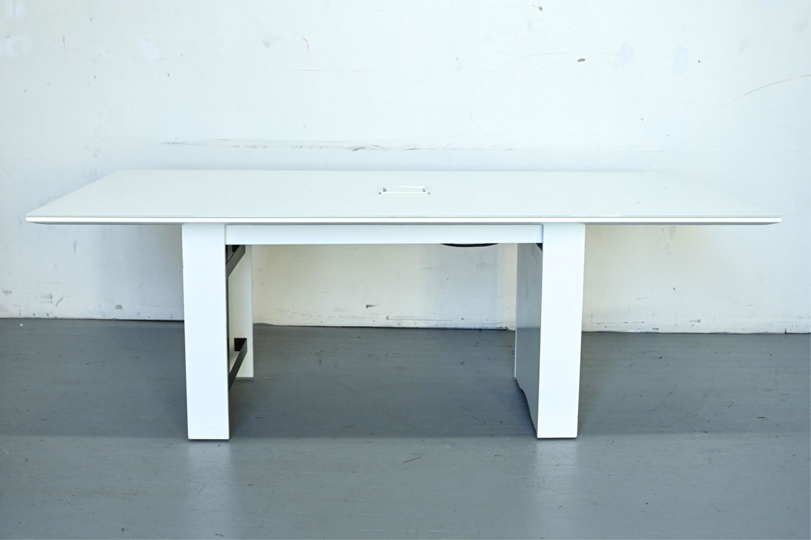 MODERN GLASS-TOP LAMINATE LIBRARY WORK TABLE (1 of 10)