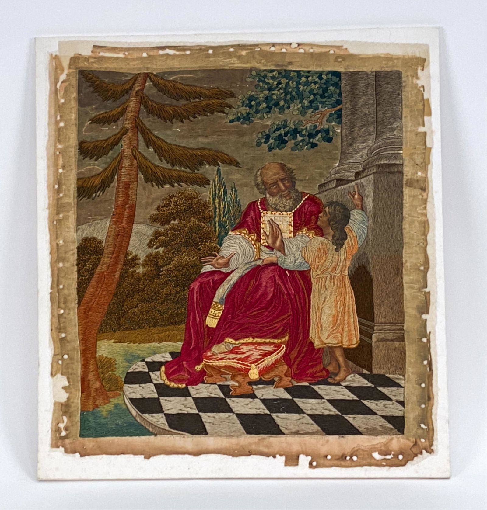 19TH C. JUDAICA WOOLWORK PICTURE (1 of 7)