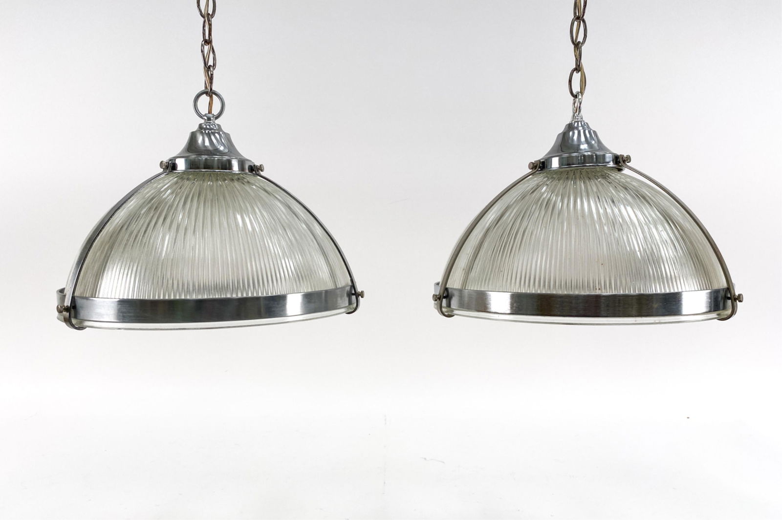 PAIR OF INDUSTRIAL-STYLE PENDANT CHANDELIERS (1 of 11)