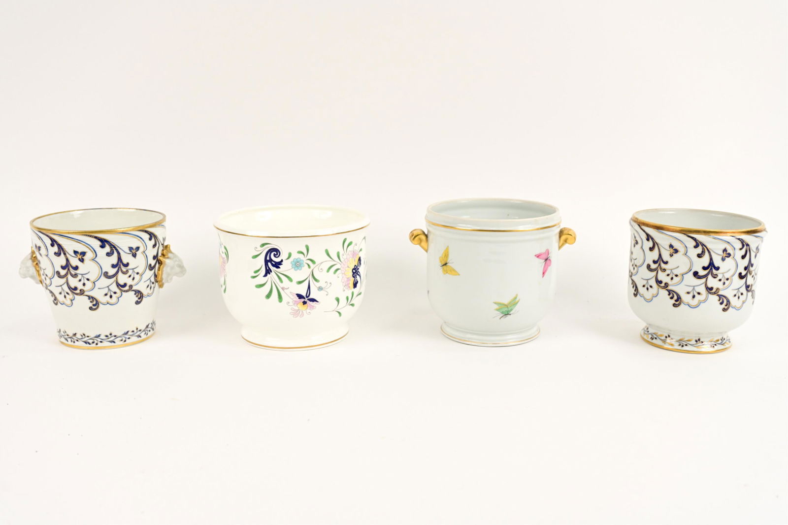 (4) PORCELAIN CACHE POTS INCL. LIMOGES, COALPORT (1 of 10)