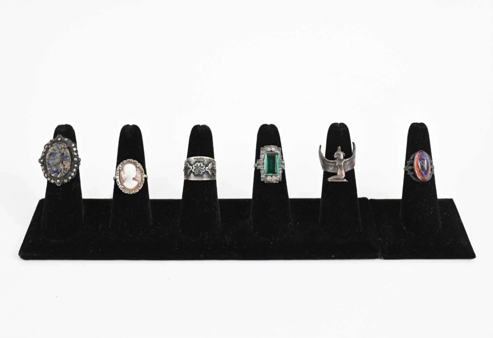 (6) ANTIQUE STERLING SILVER RINGS (1 of 10)