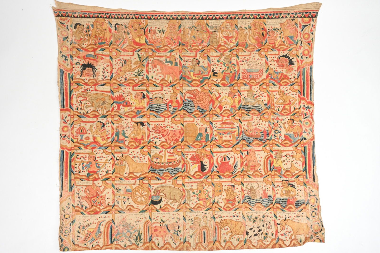 ANTIQUE INDONESIAN PAINTING ON FABRIC (1 of 12)