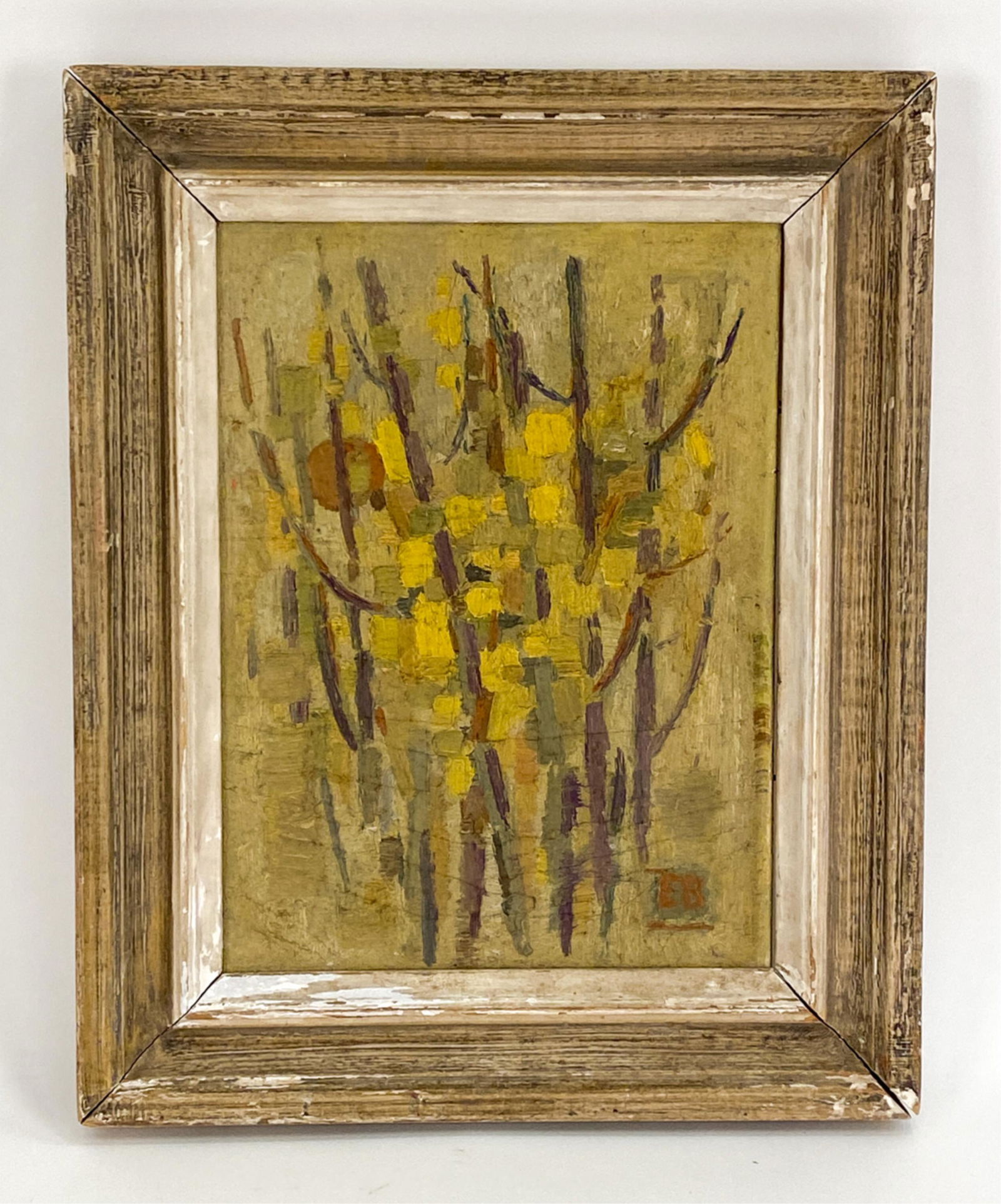 MID-CENTURY ABSTRACT OIL ON CANVAS BOARD (1 of 12)