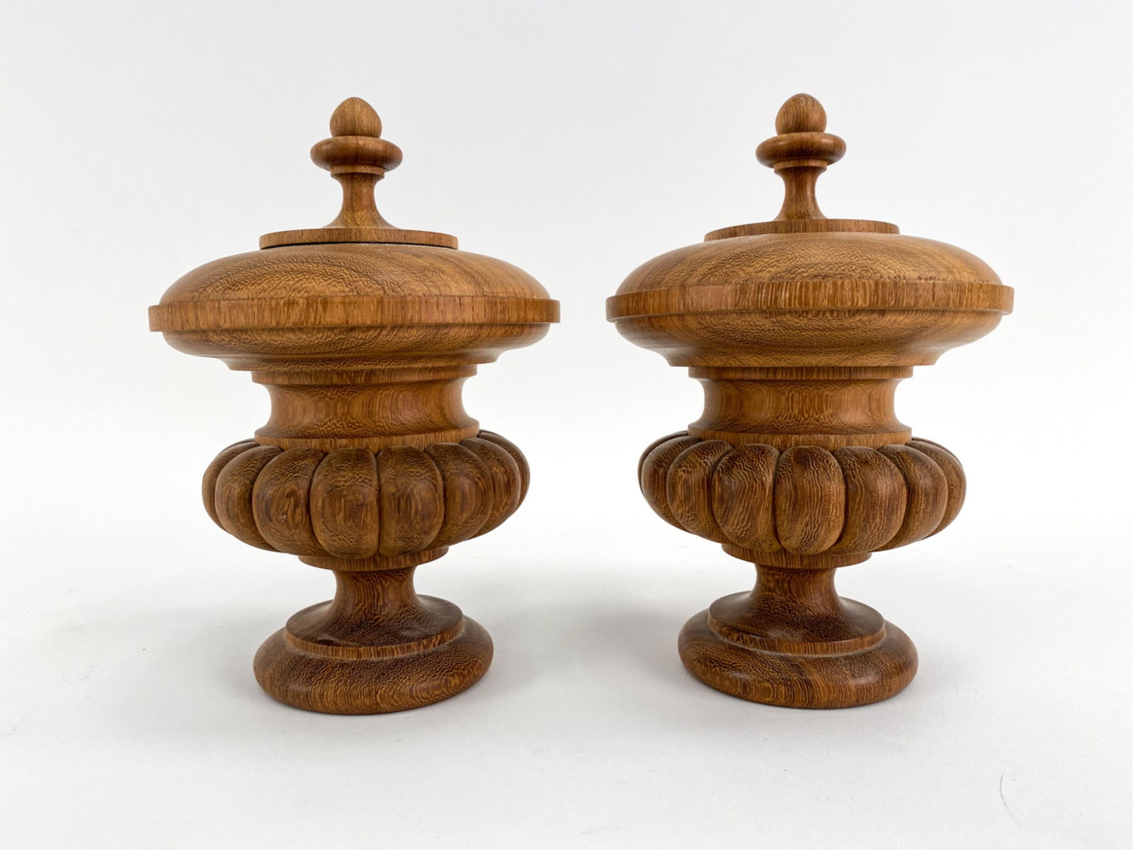 (2) CONTEMPORARY CARVED WOOD BAROQUE-STYLE FINIALS (1 of 5)