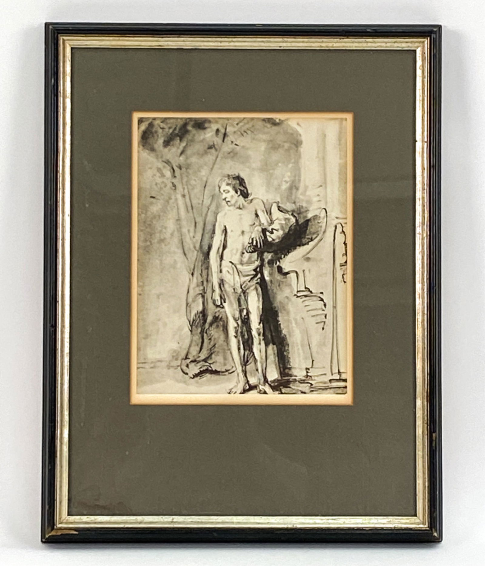 VINTAGE PRINT AFTER OLD MASTER DRAWING (1 of 6)