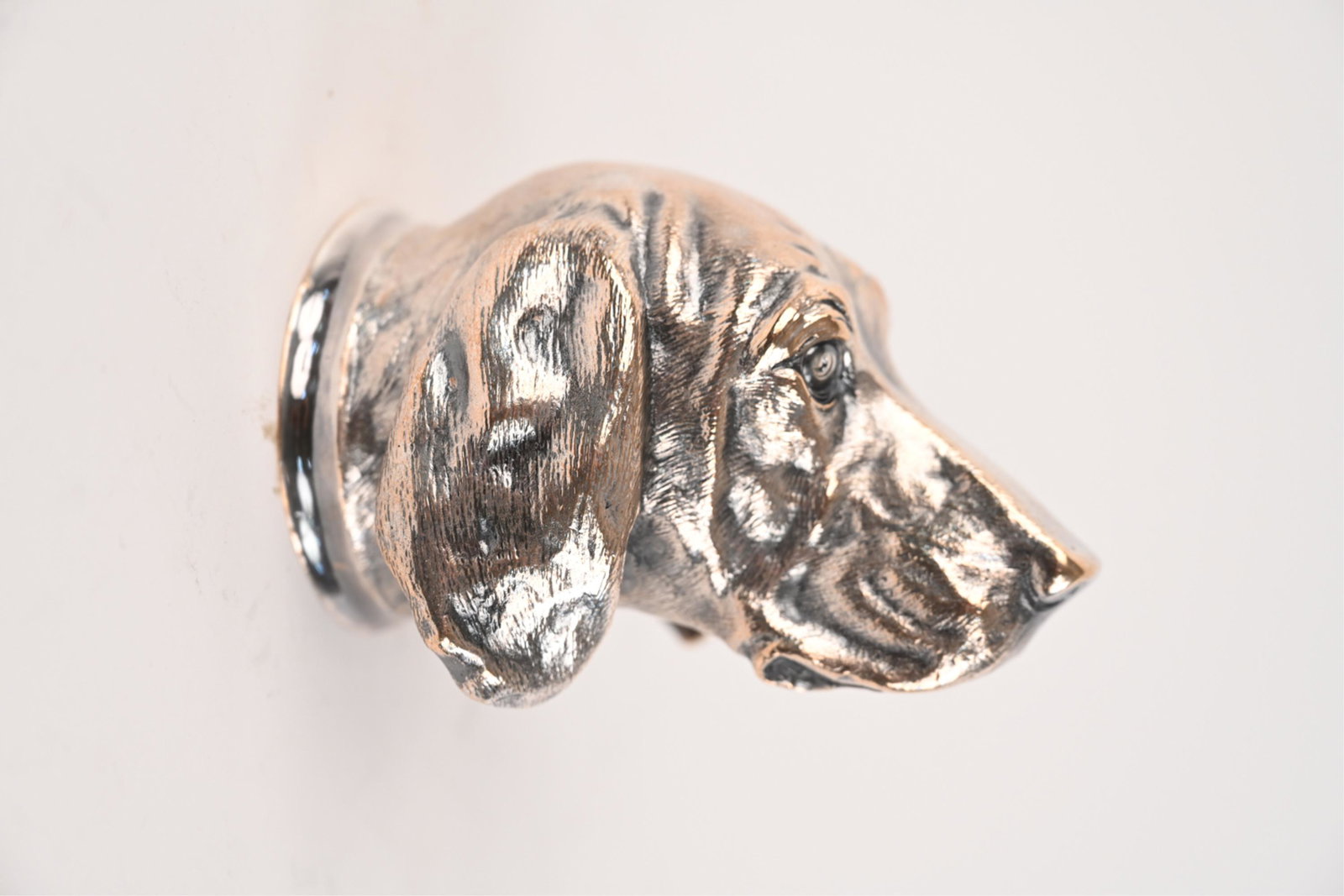 ANTIQUE SILVERED BRONZE HOUND SCULPTURE (1 of 8)