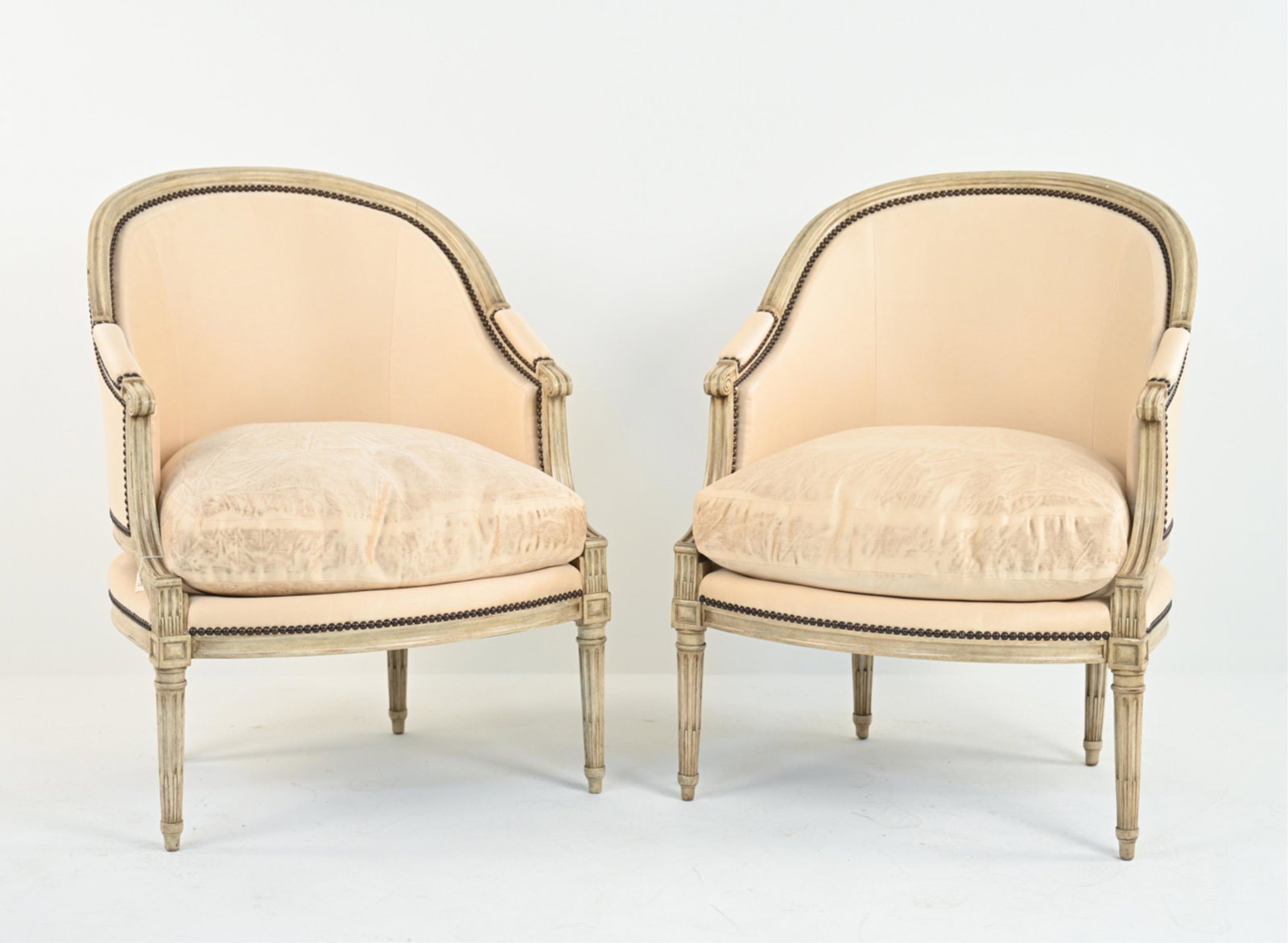 PAIR MICHAEL TAYLOR LOUIS XV BARREL CHAIRS (1 of 14)