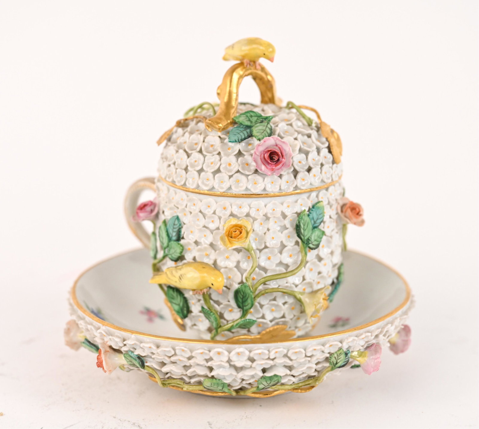ANTIQUE MEISSEN PORCELAIN CUP & SAUCER (1 of 18)