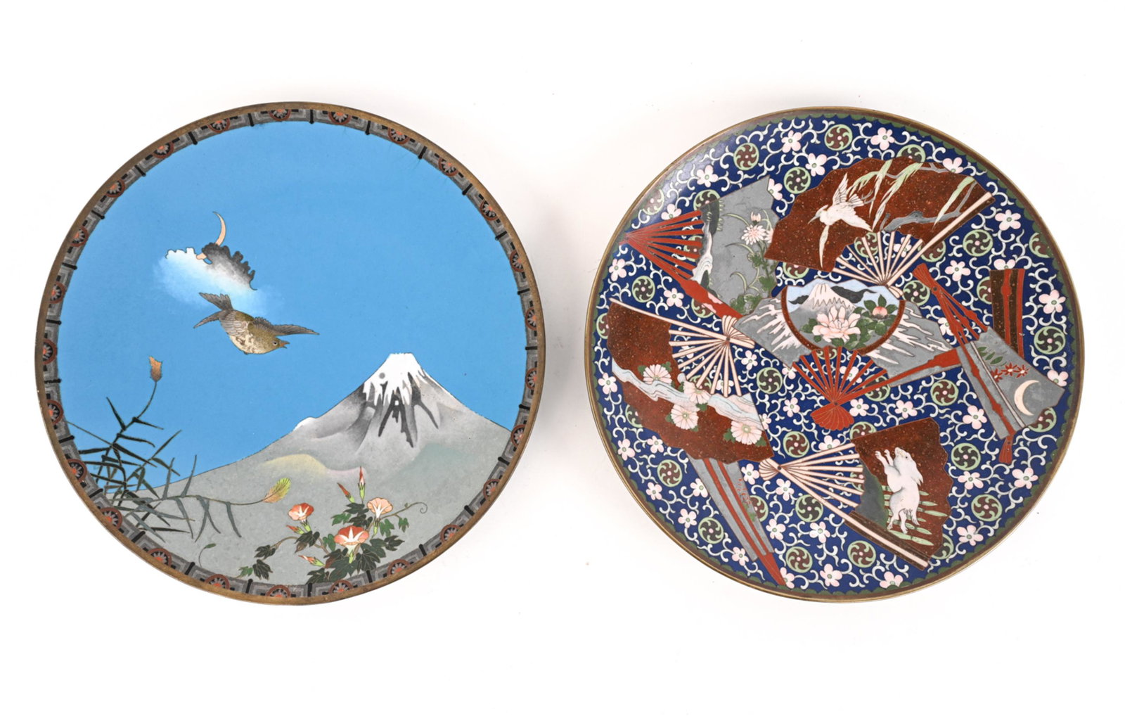 (2) JAPANESE CLOISONNE ENAMEL CHARGER PLATES (1 of 16)