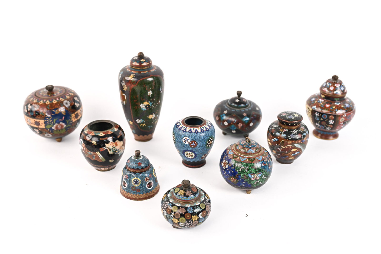 (10) CLOISONNE ENAMEL COVERED URNS & VESSELS (1 of 20)