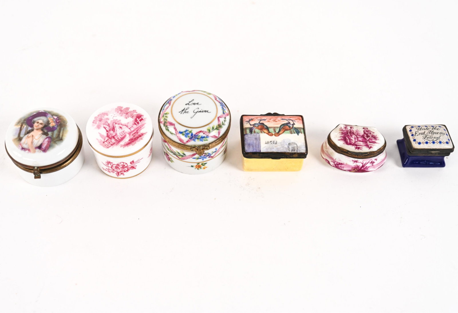 (6) PORCELAIN & ENAMEL PILL BOXES INCL. TIFFANY (1 of 13)