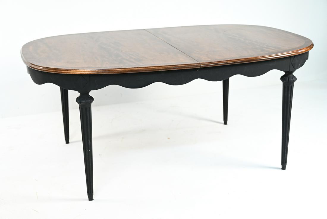 FRENCH STYLE SKIRTED DINING TABLE AND (3) LEAVES (1 of 18)