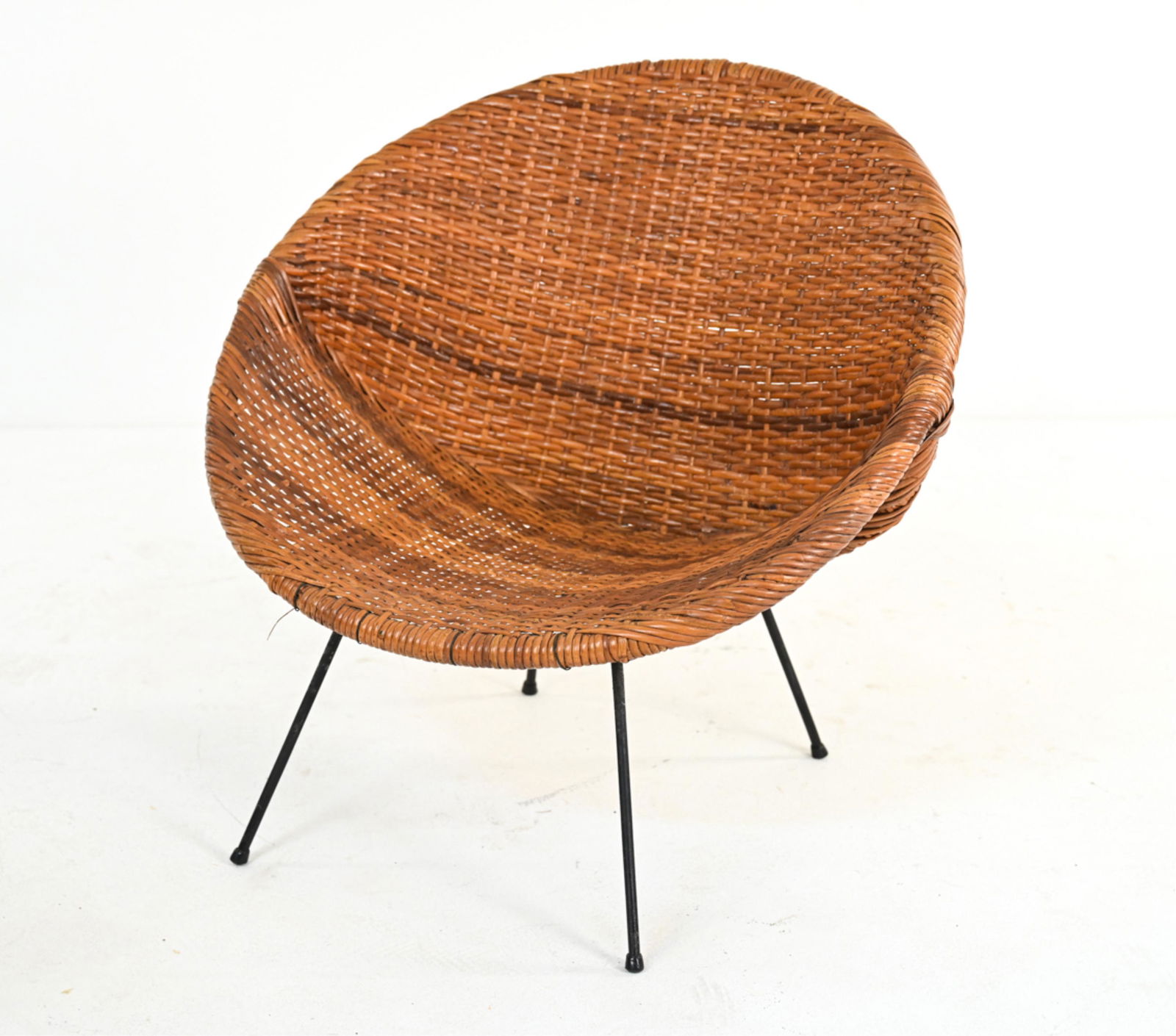 MID-CENTURY WICKER & IRON PAPASAN HOOP CHAIR (1 of 15)