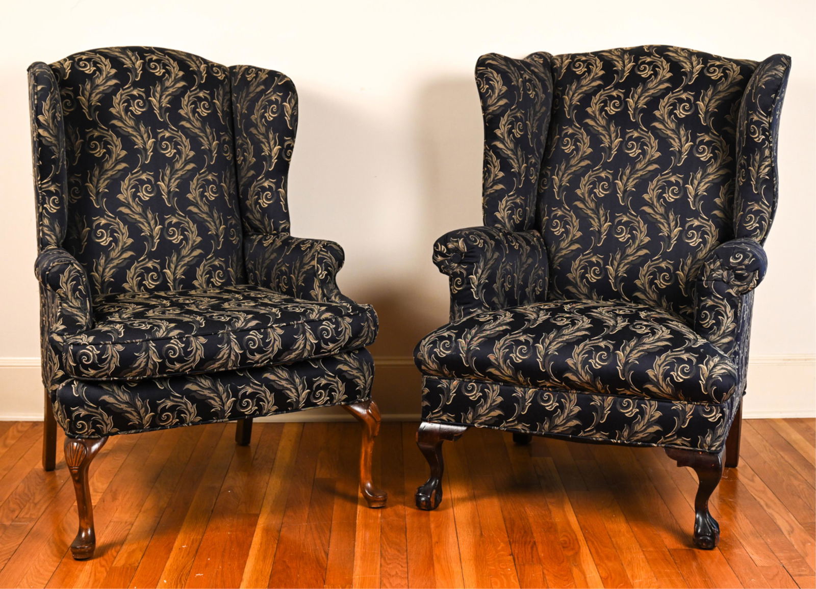 (2) CHIPPENDALE-STYLE WINGBACK ARMCHAIRS (1 of 16)