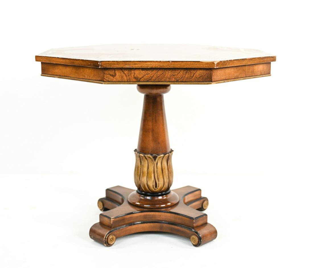 VINTAGE EMPIRE-STYLE OCTAGONAL SIDE TABLE (1 of 10)