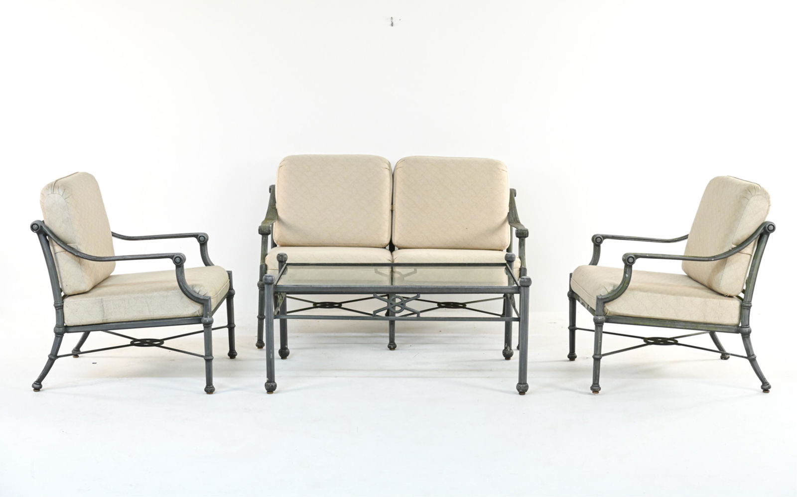 CAST ALUMINUM OUTDOOR PATIO SEATING SUITE (1 of 17)