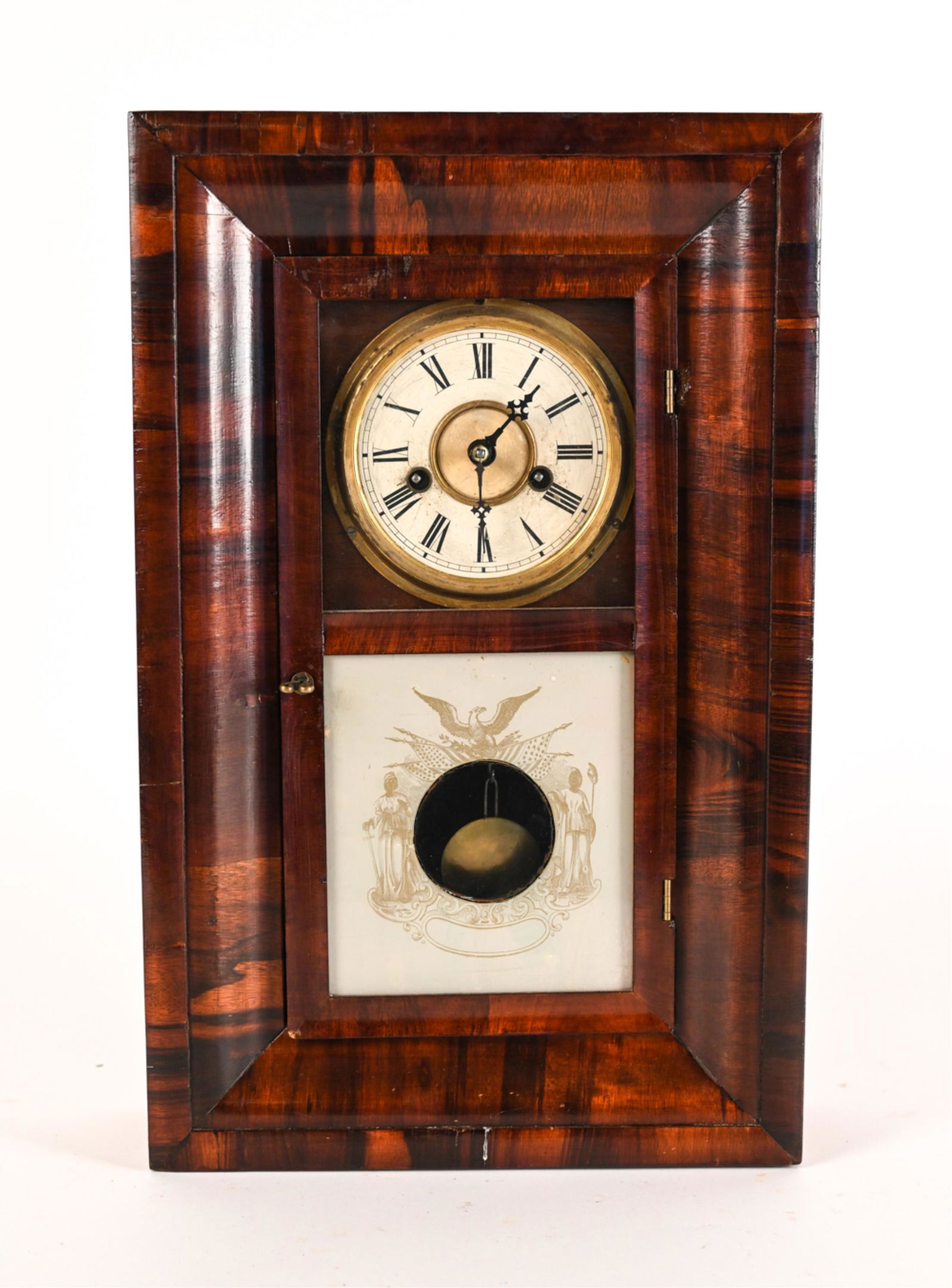 ANTIQUE MAHOGANY OGEE WALL CLOCK (1 of 15)