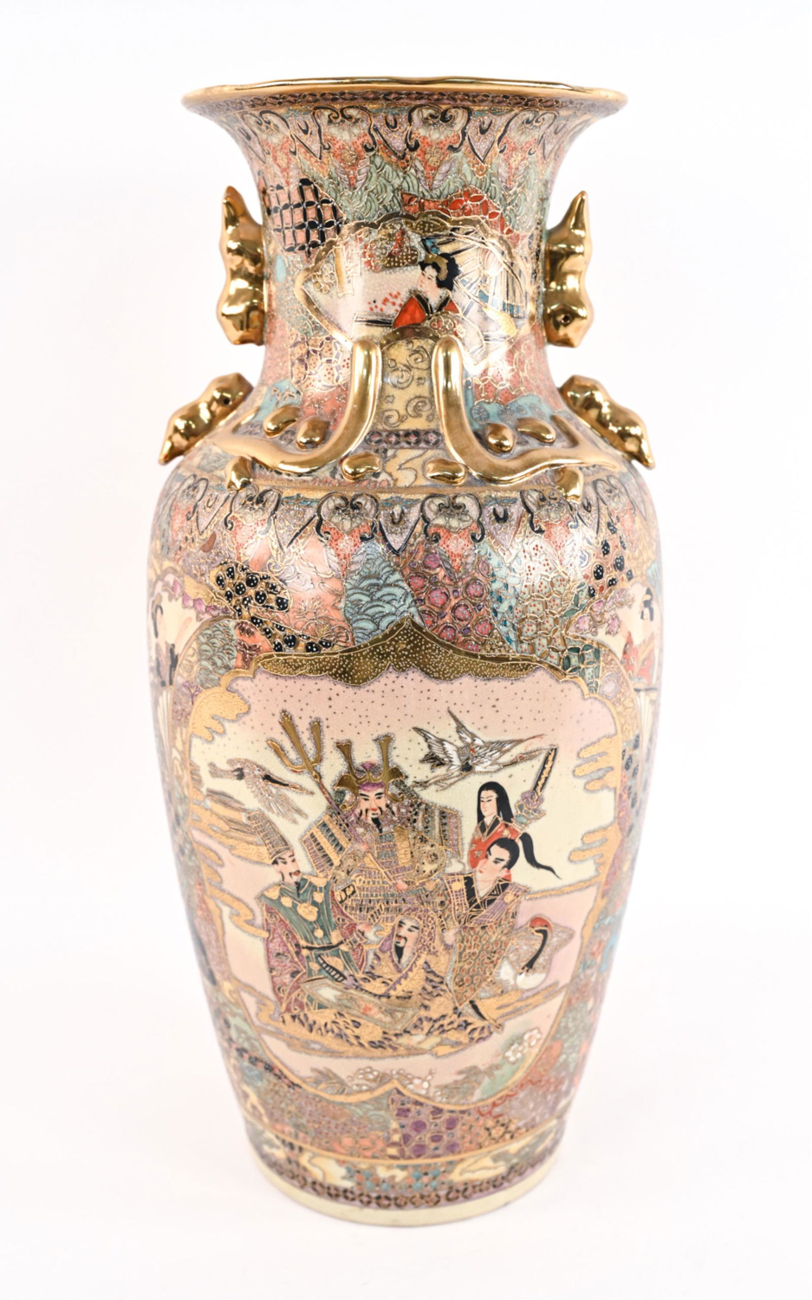 LARGE JAPANESE SATSUMA PORCELAIN FLOOR VASE (1 of 19)