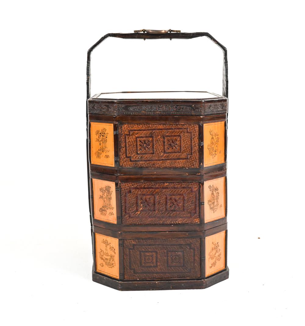 ANTIQUE 3-TIER CHINESE WEDDING BASKET (1 of 13)