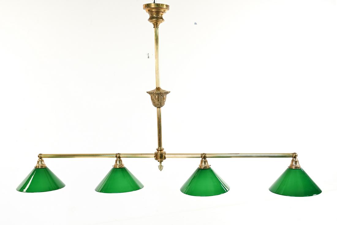 ANTIQUE BRASS & GLASS LINEAR LIGHT FIXTURE (1 of 19)