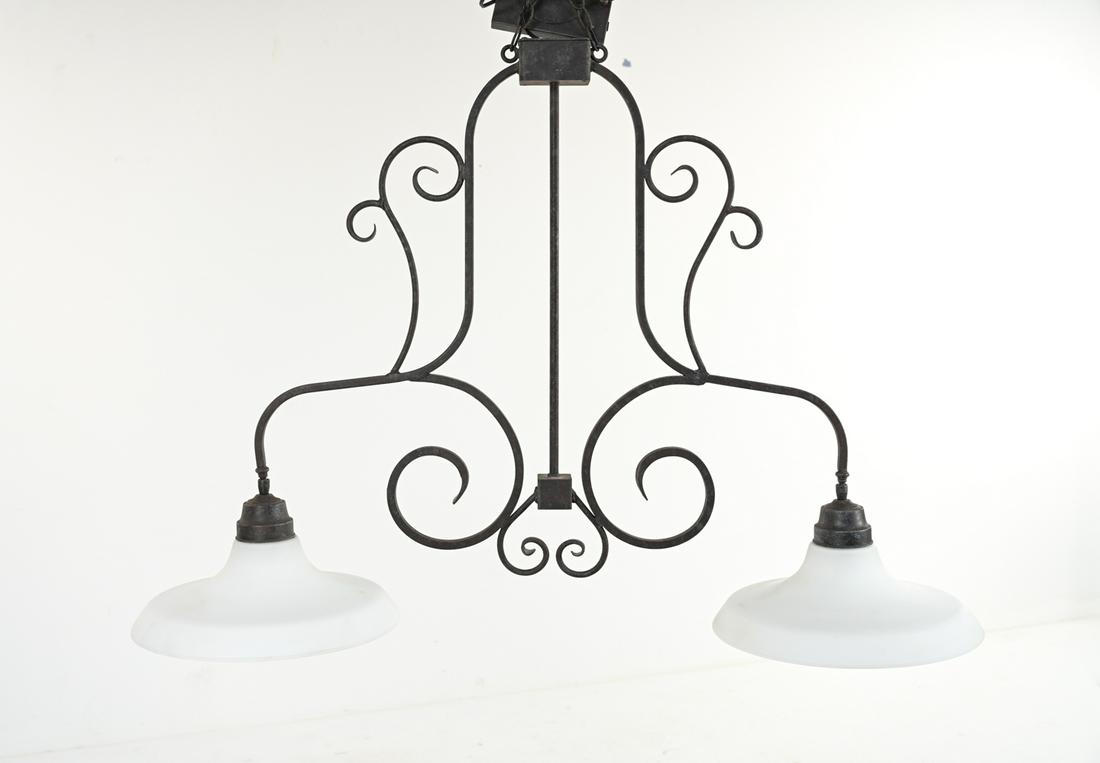 CORBETT PATINATED IRON & GLASS LIGHT FIXTURE (1 of 14)