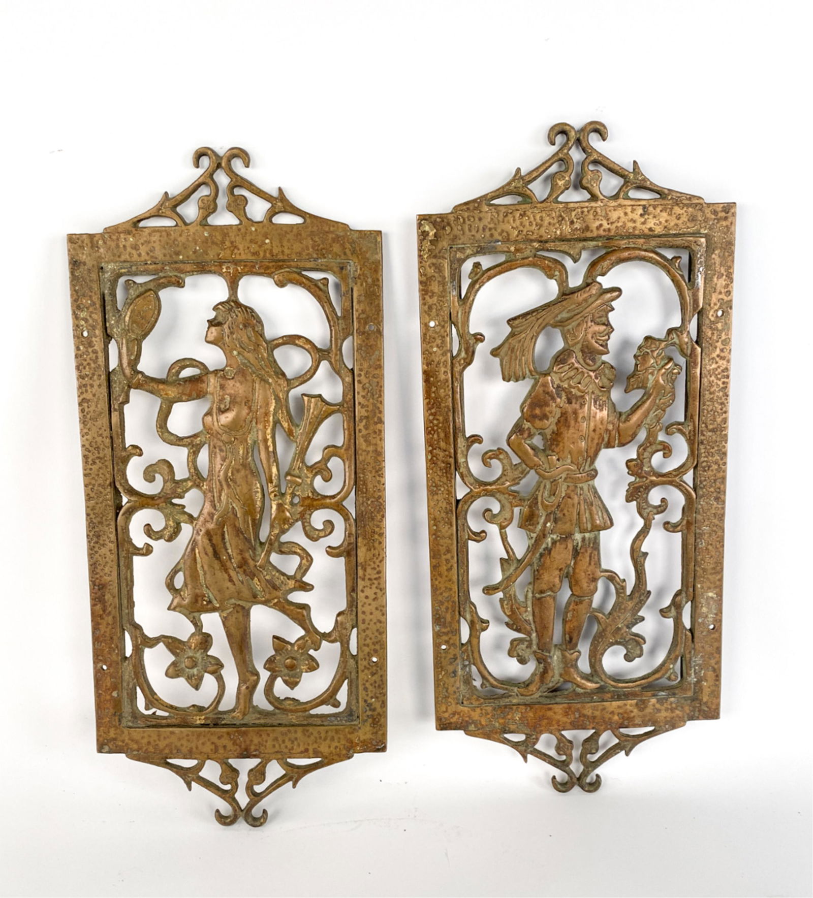PAIR CAST BRONZE PLAQUES (1 of 13)