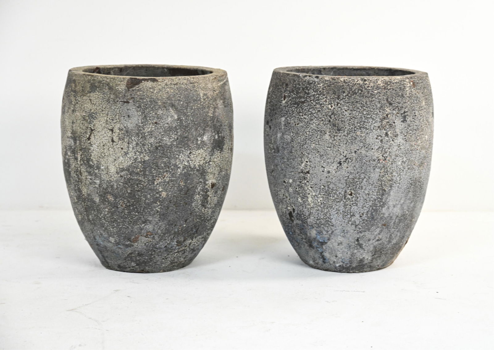 PAIR OF LARGE CAST CEMENT PLANTERS (1 of 8)