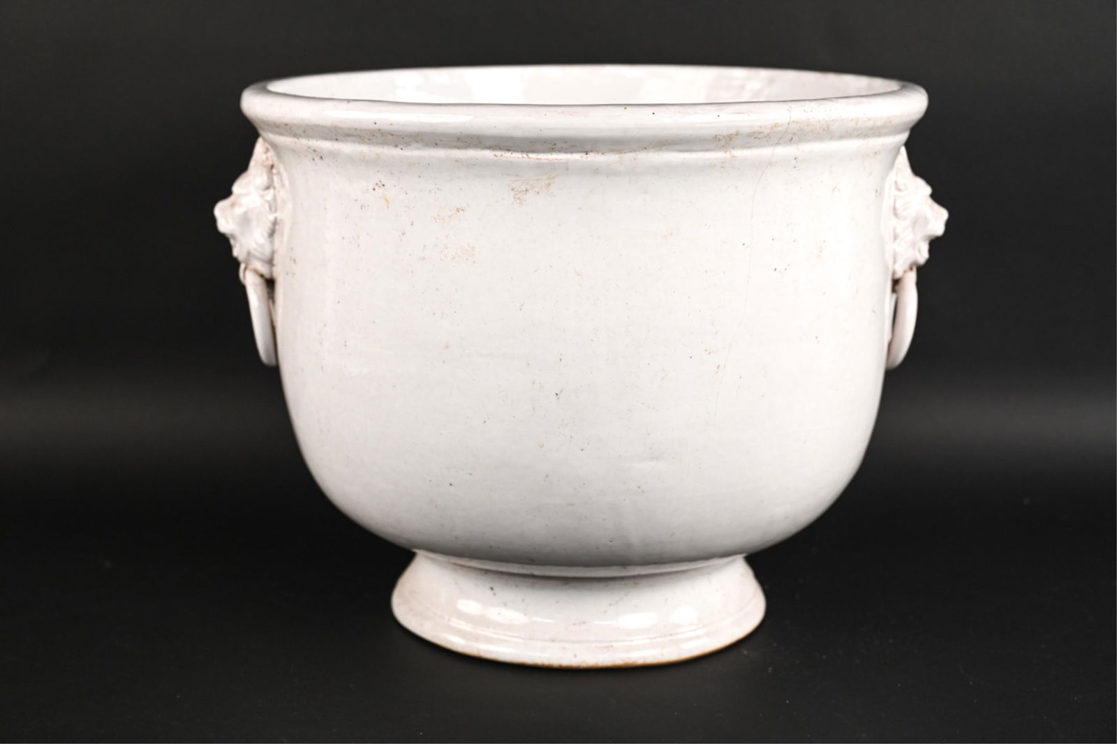 LARGE CERAMIC LION HEAD JARDINIERE (1 of 13)