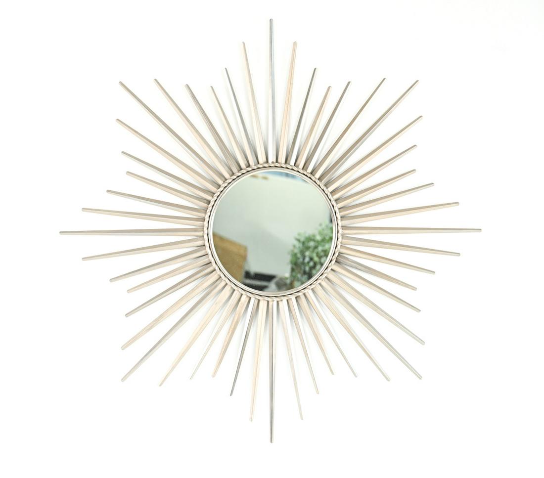 CONTEMPORARY METAL SUNBURST WALL MIRROR (1 of 8)