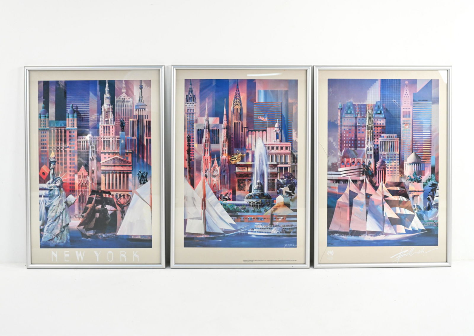CHARLES BILLICH NEW YORK CITY POSTER TRIPTYCH 1987 (1 of 12)