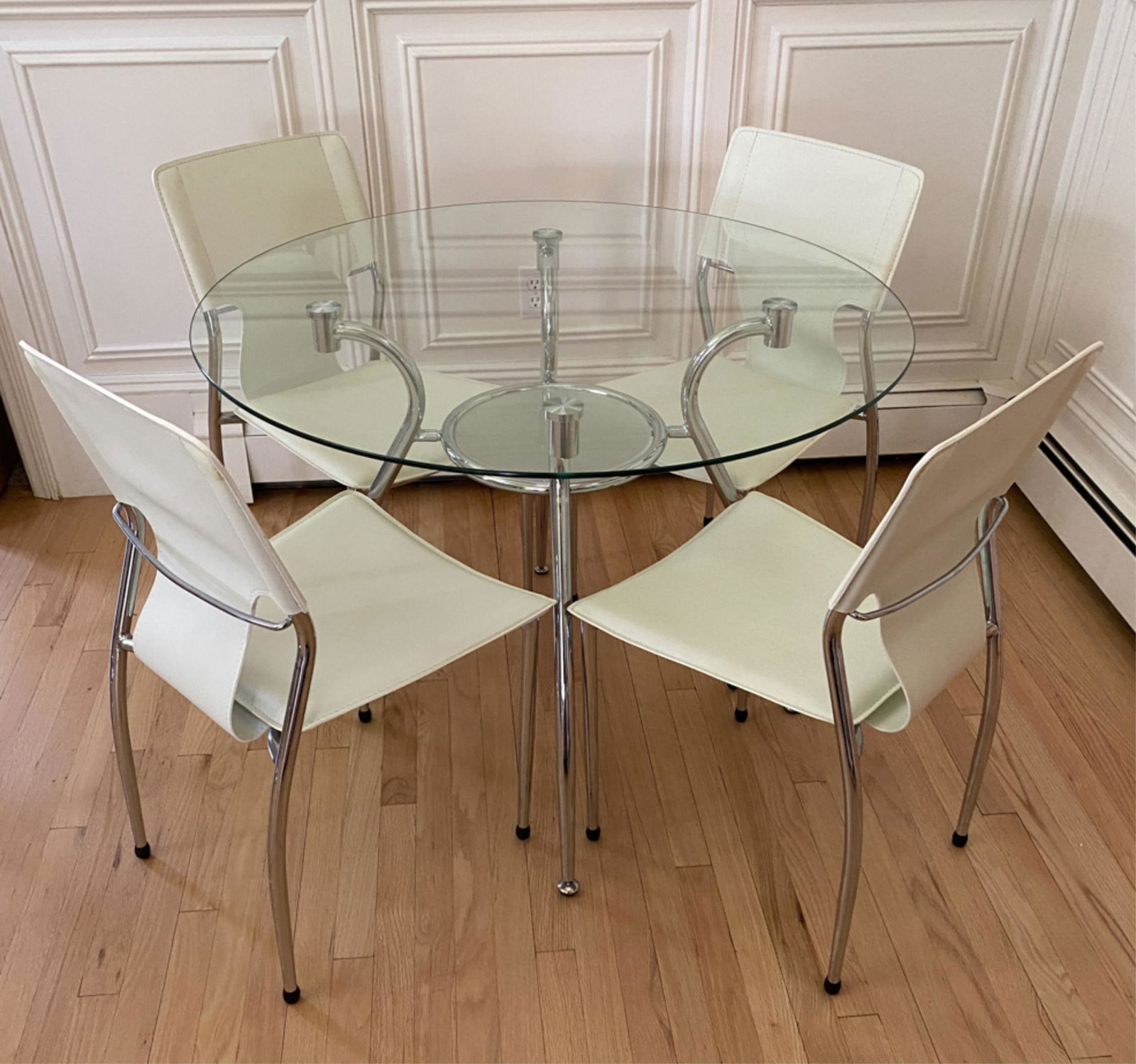 CHROME TABLE AND (4) EURO STYLE TERRY CHAIRS (1 of 14)
