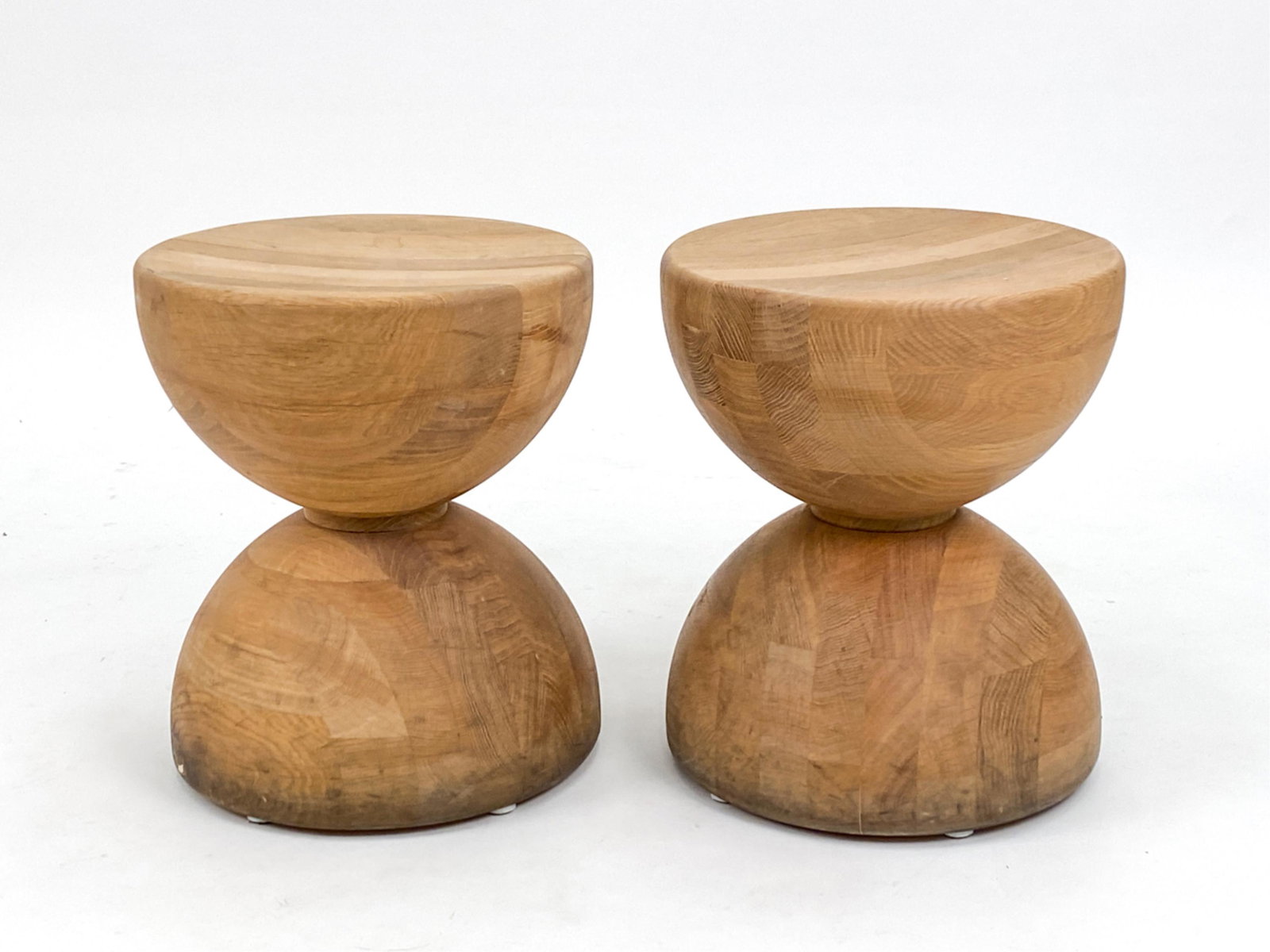 PAIR RALPH LAUREN STYLE TURNED OAK STOOLS (1 of 11)