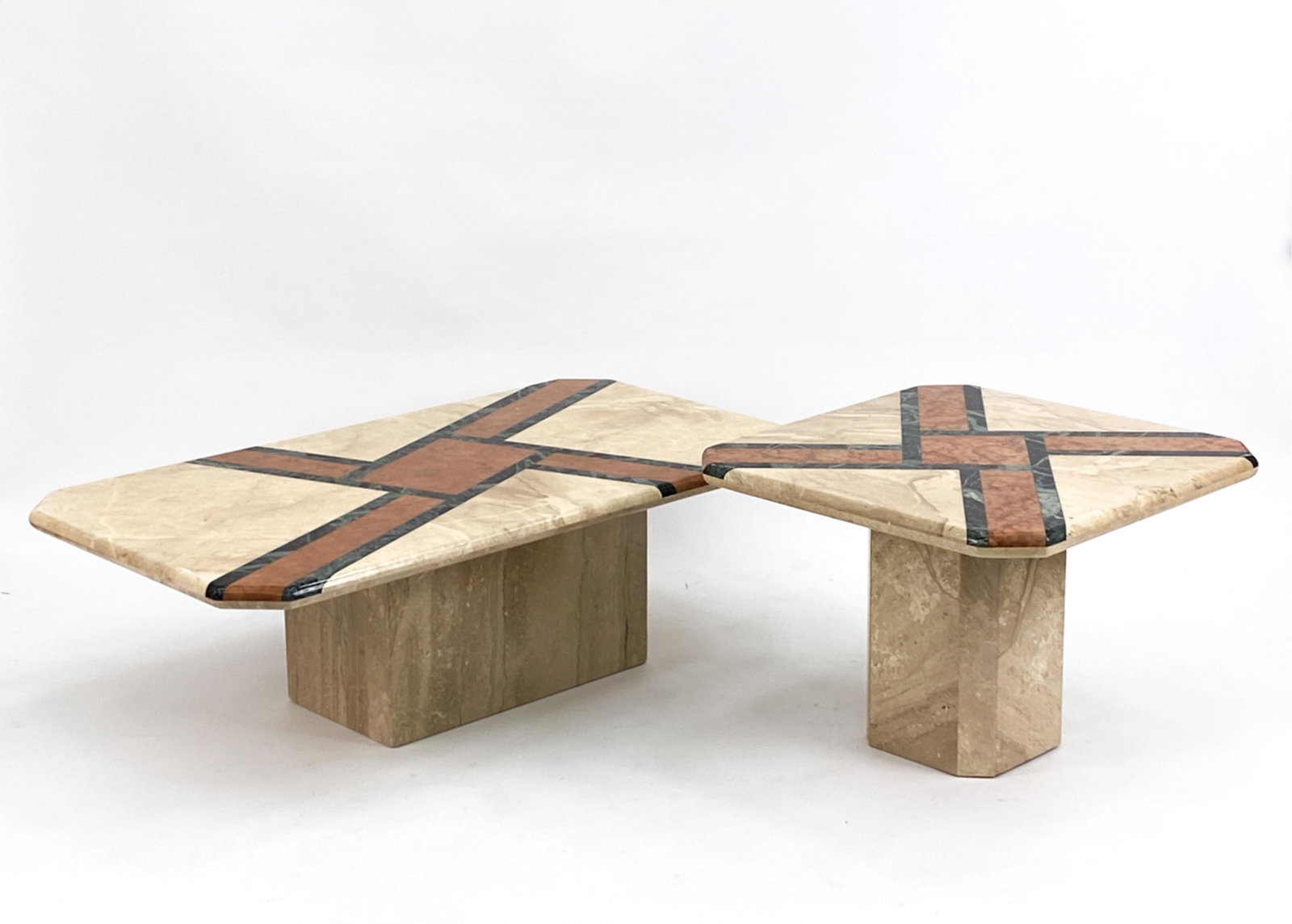 ITALIAN POST MODERN MARBLE COFFEE & SIDE TABLE (1 of 12)