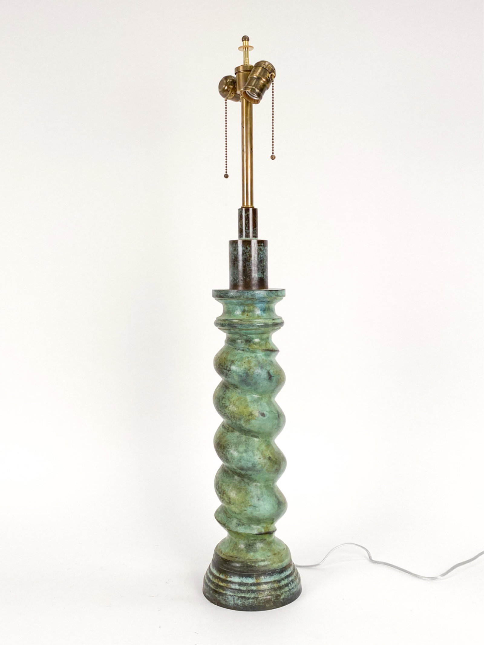 MODERN PATINATED CORKSCREW TABLE LAMP (1 of 8)