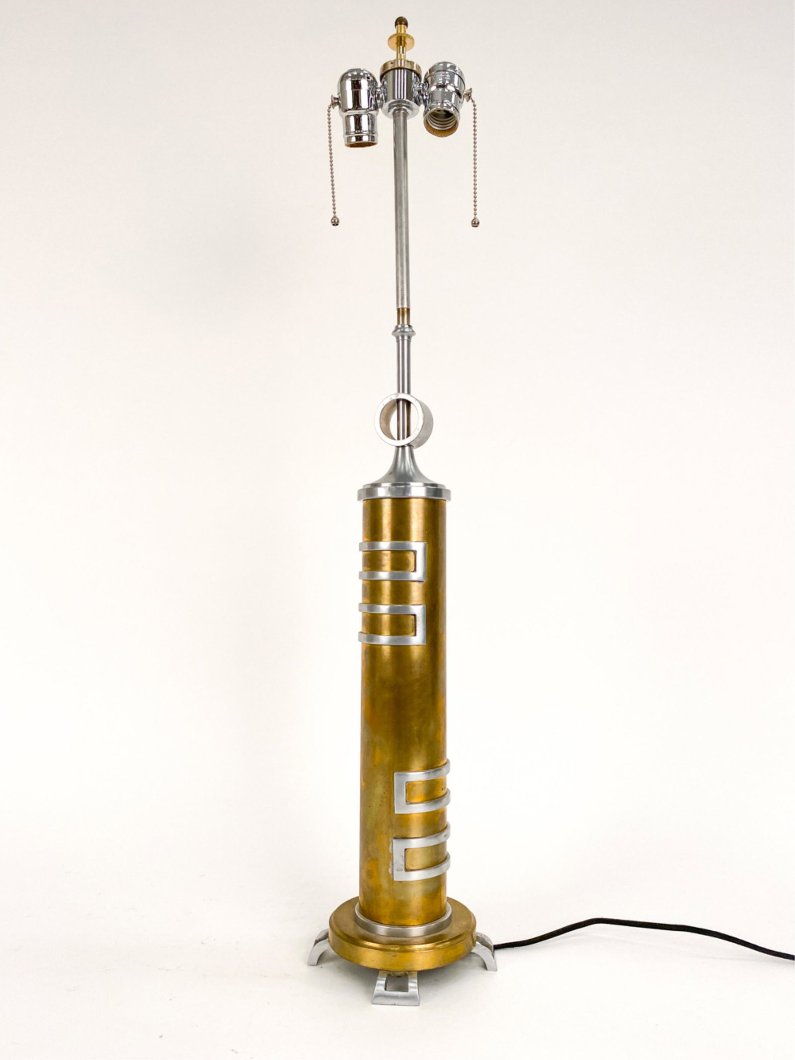 BAUHAUS STYLE MIXED METAL INDUSTRIAL TABLE LAMP (1 of 8)