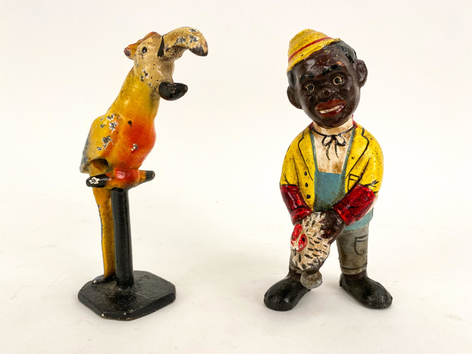 (2) VINTAGE PAINTED CAST IRON FIGURES (1 of 8)