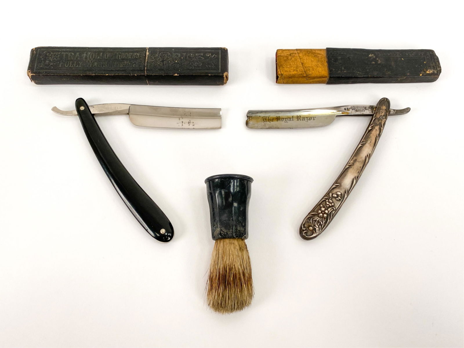 Antique 1800s Sterling Straight Razor Etc.