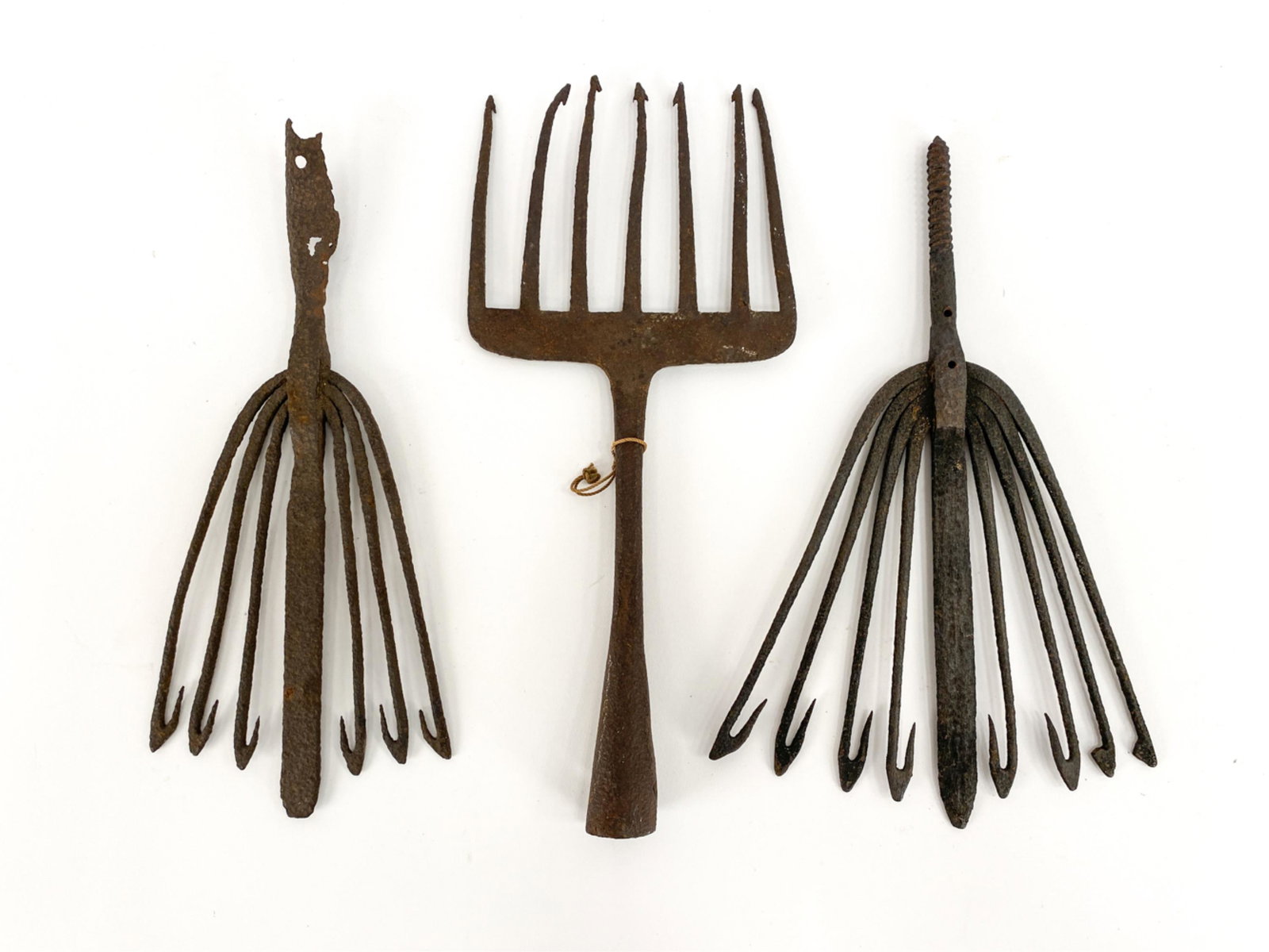 (3) ANTIQUE HAND-FORGED EEL SPEARS (1 of 7)