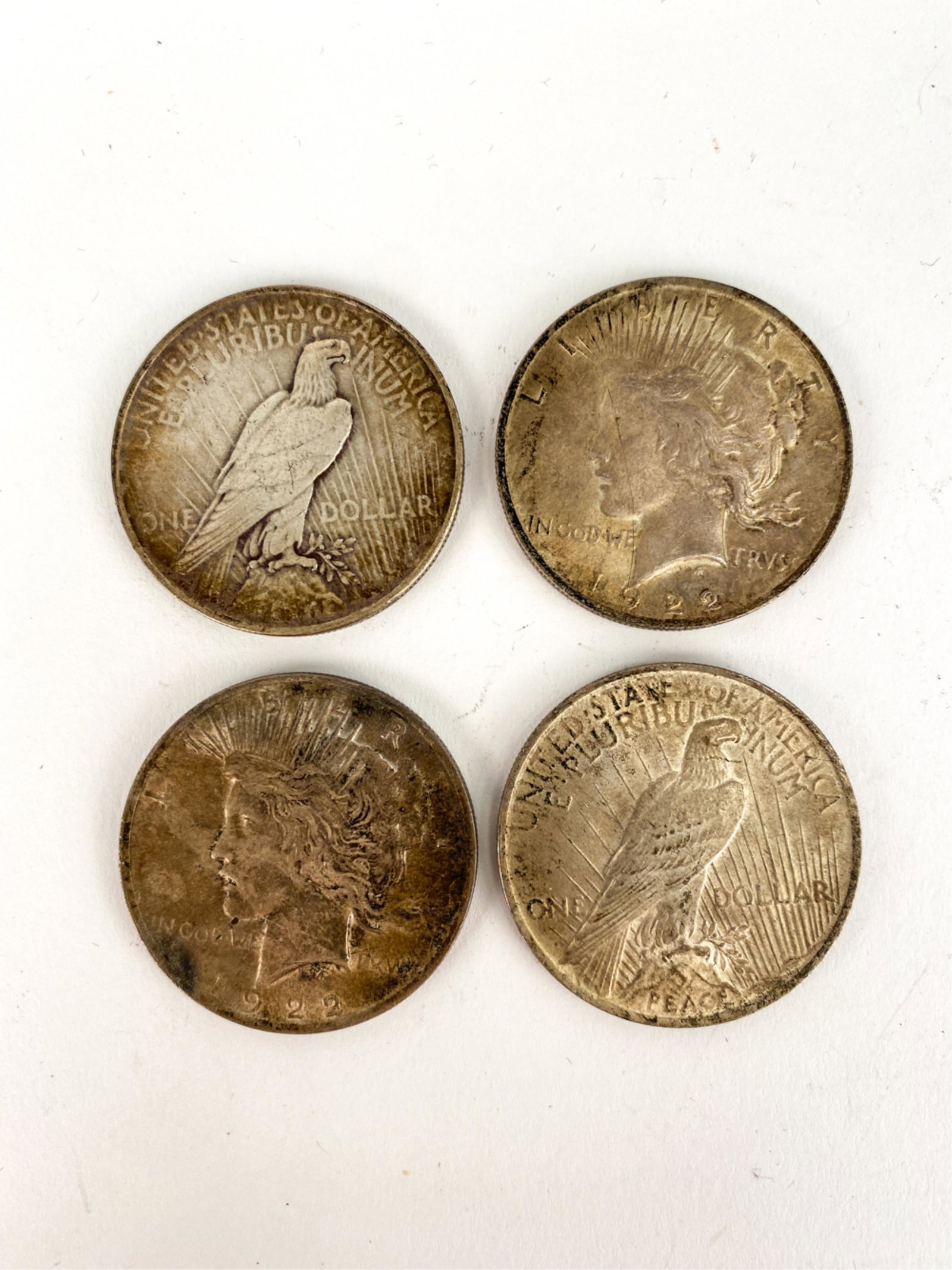 (4) AMERICAN SILVER PEACE DOLLARS (1 of 10)