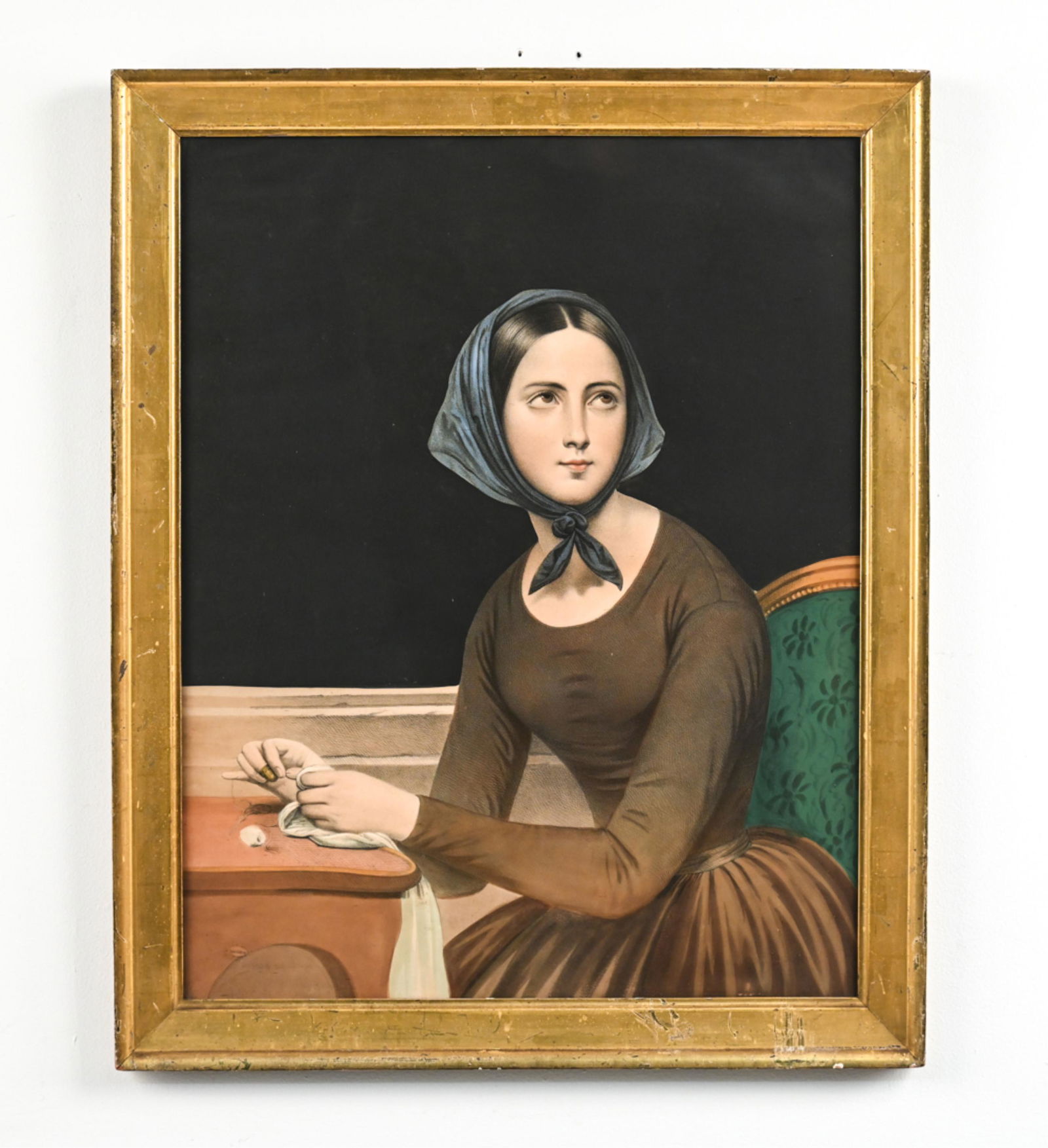 19TH C. HAND-FINISHED LITHOGRAPH PORTRAIT (1 of 13)