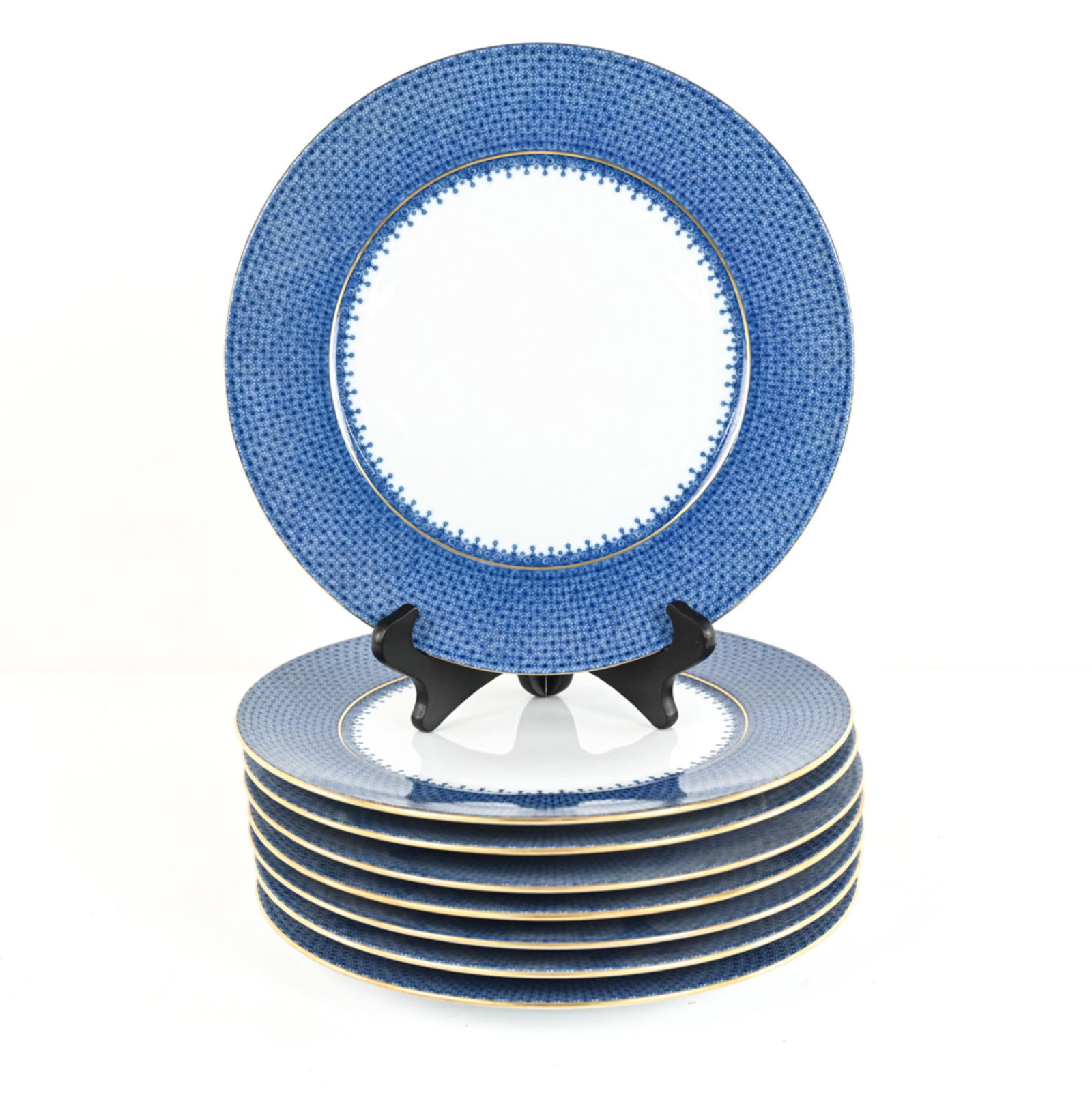 (8) MOTTAHEDEH PORCELAIN BLUE LACE CHARGER PLATES (1 of 8)