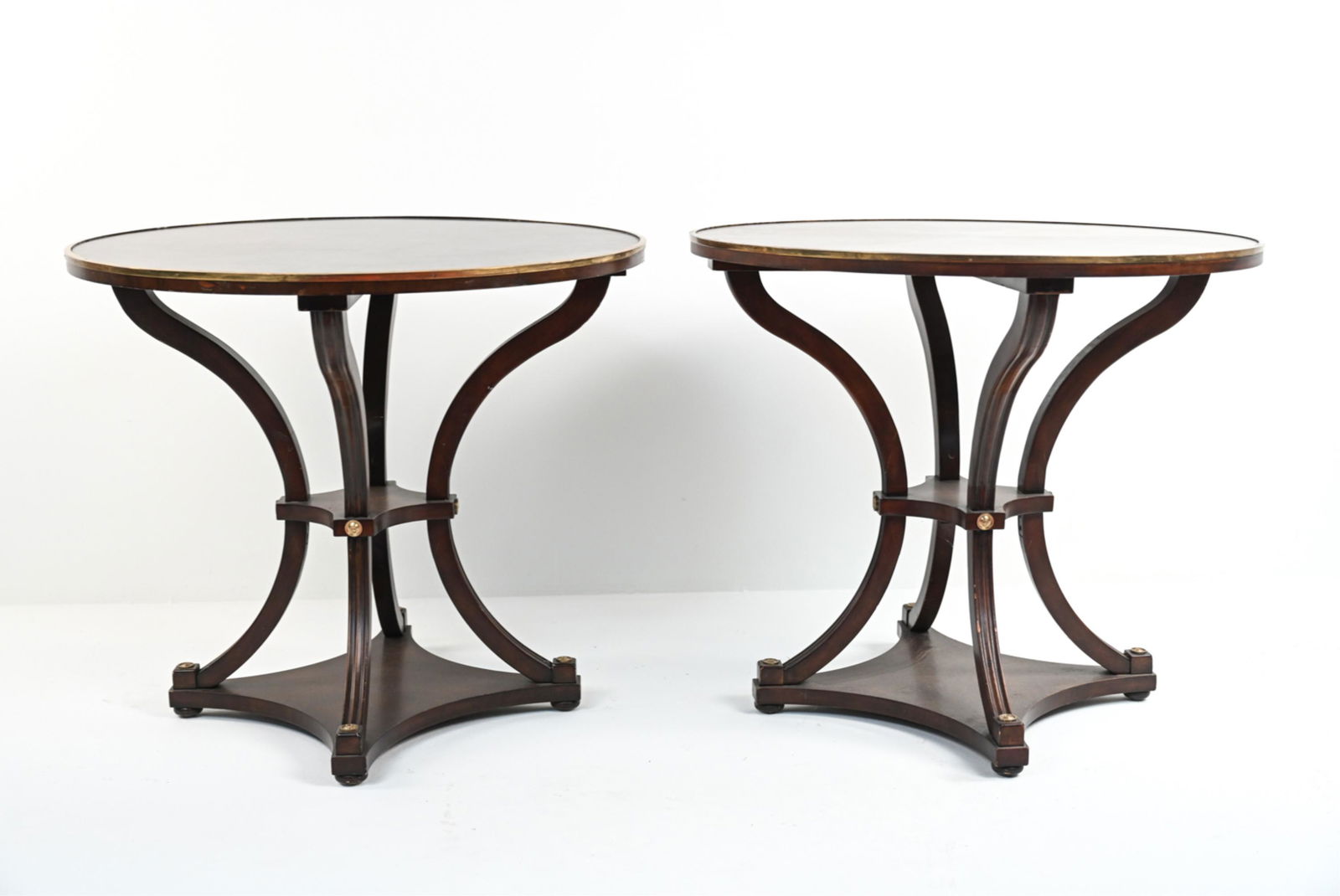 PAIR CONTEMPORARY EMPIRE-STYLE OCCASIONAL TABLES (1 of 13)