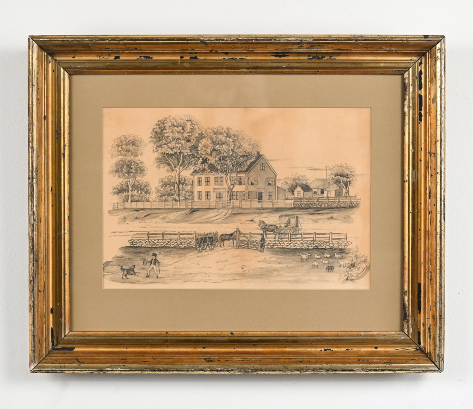 LATE 19TH C. PENCIL DRAWING (1 of 10)
